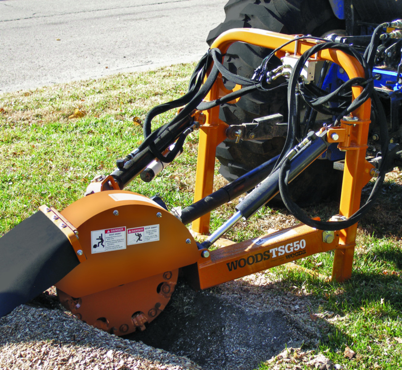 3 Point PTO Stump Grinder Attachment, 24 Cutting Wheel, Fits Cat 1 and 2  Tractors